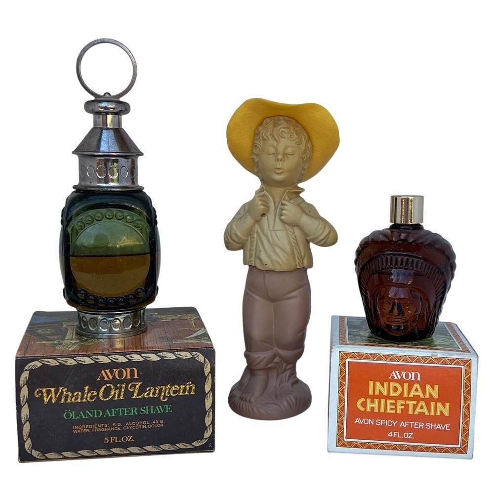 Vintage Avon Figural Cologne Bottle Lot‎ (3) - Full & Boxed - New Old Stock